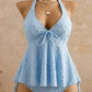 🌊👙 LIMITIERT: 49% RABATT! ✨ Damen-Tankini mit Rüschen – Neckholder, Peplum & Weich 🍋