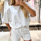👗🩳 Women's Lounge Set – Relaxed Top & Shorts, Adjustable Drawstring, Deep Pockets – 50% OFF! 🔥🌸