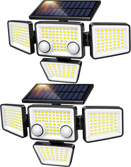 ☀️Solar-Außenleuchten 💡 – 3000 lm, 188 LEDs, Bewegungsmelder