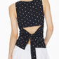 👗🎀 Ärmelloses Rüschen-Tanktop mit Bindegürtel & Polka-Dots – 50% RABATT! Y2K-inspiriert, perfekt für warme Tage. 🔥✨