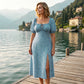 👗🌼 Sommerliches Kurzärmliges Kleid mit Blumenmuster & Schlitz – 50% RABATT! Leicht, feminin & perfekt für warme Tage 🌞