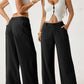 🔥 HALBPREIS DEAL ☀️ Lässige Damen Loungehose aus Baumwoll-Leinen-Mix 👖 Fließend, gerades Bein & hoher Bund – perfekt für Sommer & Alltag 🌸