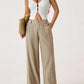🔥 HALBPREIS DEAL ☀️ Lässige Damen Loungehose aus Baumwoll-Leinen-Mix 👖 Fließend, gerades Bein & hoher Bund – perfekt für Sommer & Alltag 🌸
