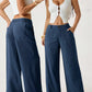 🔥 HALBPREIS DEAL ☀️ Lässige Damen Loungehose aus Baumwoll-Leinen-Mix 👖 Fließend, gerades Bein & hoher Bund – perfekt für Sommer & Alltag 🌸