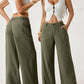🔥 HALBPREIS DEAL ☀️ Lässige Damen Loungehose aus Baumwoll-Leinen-Mix 👖 Fließend, gerades Bein & hoher Bund – perfekt für Sommer & Alltag 🌸