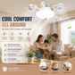 🌀JETZT 50 % RABATT! 💡 Deckenventilator mit E27-Fassung – Leiser 2-in-1-LED-Ventilator mit Fernbedienung – Kühlung und Beleuchtung in einem 🏠