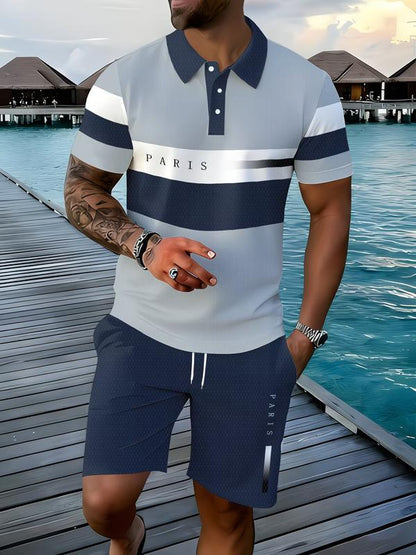 🎁👕 50% RABATT! Polo-Shirt & Shorts Set – Karomuster, Slim-Fit, oberschenkellang – perfekt für heiße Tage & Urlaub. 🌊💨