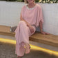 💕👗Elegantes zweiteiliges Set im Colorblock-Stil mit Pailletten