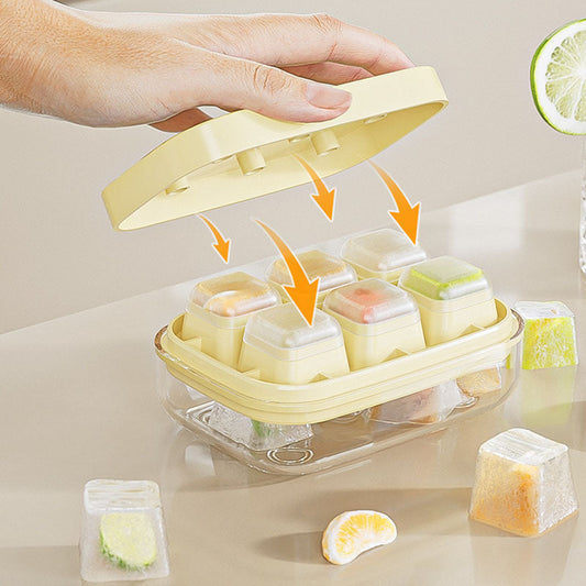 🧊Mini-Eiswürfelform mit 6 Fächern, lebensmittelecht und leicht zu lösen🧼