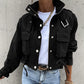 🧥 50% RABATT AUF DIE BIKERJACKE! ✨ Stehkragen, verstellbarer Saum & praktische Taschen für jeden Look 🖤