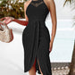 👗 ⚡️ Zeitlich begrenztes Sonderangebot, nur 29,99 Euro🌿 Asymmetrisches Trägerkleid mit ausgestelltem Saum – betont die Kurven, fällt wunderschön und ist wunderbar weich (grün/schwarz/gelb) 🌊