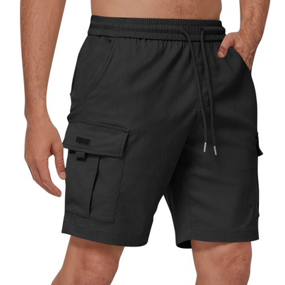 👖🔥 Lässige Herren-Cargoshorts mit elastischem Kordelzugbund & großen Taschen – bequem & praktisch. ✨