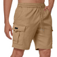 👖🔥 Lässige Herren-Cargoshorts mit elastischem Kordelzugbund & großen Taschen – bequem & praktisch. ✨