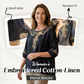 🔥👚 50% RABATT! Bestickte Bluse aus Baumwoll-Leinen-Mischung – natürliches Material, feminines Design, ideal für Alltag & Reise. 🌿💨