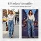 🔥 HALBPREIS DEAL 👖 Blumen-Jeans für Damen – gerade geschnitten & trendy 🌿 + Kostenloser Versand ab 2 Artikeln ✨