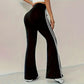 (🔥Versandkostenfrei ab 2 Stück)High Waist Schlaghose mit Seitenstreifen – Figurformende Retro-Hose