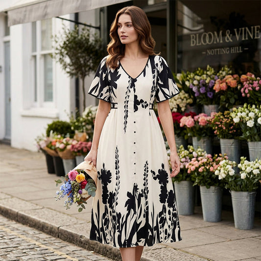 Perfekte Passform für jede Figur: Luftiges Midikleid in S bis 5XL (Schmeichelhafte A-Linie & elegantes Design – Heute zum halben Preis!)