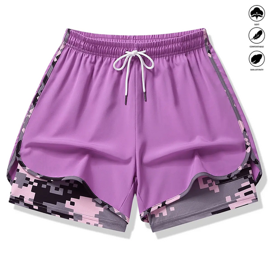 52 % RABATT AUF 2-IN-1-SPORTSHORTS! 🔥 Atmungsaktives Material, Camouflage-Futter & Taschen für Damen 🏃‍♀️✨