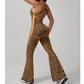 🔥Neuheit 2026🔥 Trainings-Jumpsuit für Damen mit Leopardenmuster und integriertem BH