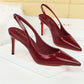 👠Lackleder-Stilettos mit spitzer Zehenpartie und Fersenriemen für Damen💃Ich bin die Königin – ich strahle vor Selbstbewusstsein💎-33% Rabatt