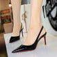 👠Lackleder-Stilettos mit spitzer Zehenpartie und Fersenriemen für Damen💃Ich bin die Königin – ich strahle vor Selbstbewusstsein💎-33% Rabatt