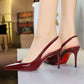 👠Lackleder-Stilettos mit spitzer Zehenpartie und Fersenriemen für Damen💃Ich bin die Königin – ich strahle vor Selbstbewusstsein💎-33% Rabatt