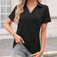 🔥Solange der Vorrat reicht 50% Rabatt!🎉Beilaufiges Damen-T-Shirt mit V-Ausschnitt und Kragen
