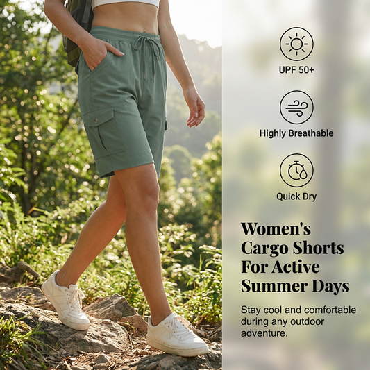 Cargo-Shorts für Damen – schnelltrocknend mit praktischen Taschen – bequem & funktional für Freizeit & Reise