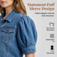 🧥 Jetzt 49 % reduziert! ✨ Kurze Jeansjacke mit Puffärmeln für Damen