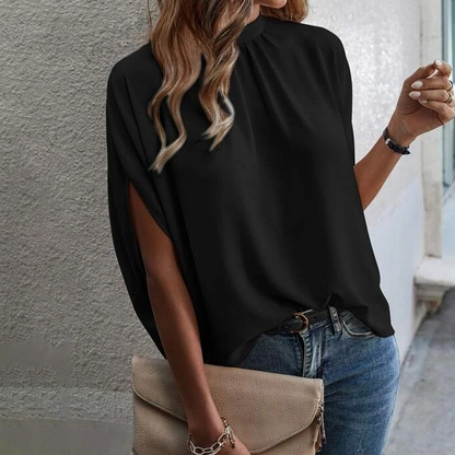 🎁👚 50% RABATT! Elegantes Damen-Oberteil mit Stehkragen – figurschmeichelnd, atmungsaktiv, perfekt für Büro & Freizeit. ☀️💨