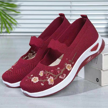 🥿 58% RABATT! 🔥 Freizeitliche Loafers mit Blumenstickerei aus Strickstoff – Bequem, elastisch & perfekt für Alltag, Büro oder Spaziergänge im Sommer 🌸