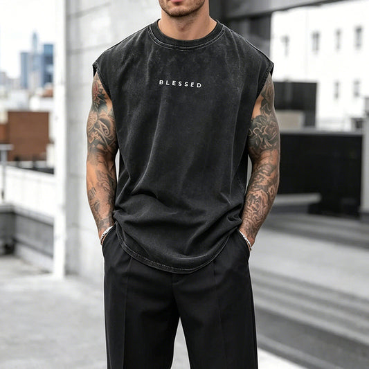 Herren Vintage Tanktop "Acid-Wash" – Luftig, Locker & Maskulin
