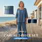 Der Inbegriff von Sommer-Chic: Figurbetontes Set aus atmungsaktivem Stoff