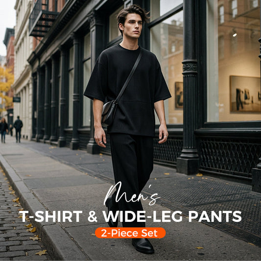 🔥Herren 2-teiliges Set – T-Shirt & weite Hose 👕👖 stylisch, bequem & modern