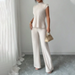 👗 JETZT 36 % RABATT! 🌸 Elegantes 2-teiliges Set aus Oberteil mit Stehkragen und Hose mit weitem Bein – gerippte Struktur, fließende Silhouette und vielseitiger Stil ✨