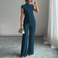 👗 JETZT 36 % RABATT! 🌸 Elegantes 2-teiliges Set aus Oberteil mit Stehkragen und Hose mit weitem Bein – gerippte Struktur, fließende Silhouette und vielseitiger Stil ✨