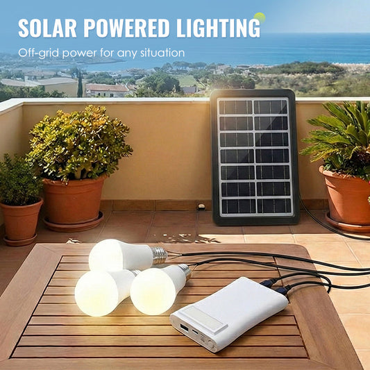 Autarkes Solar-Beleuchtungssystem: Komplett-Set mit 3 LED-Bulbs & Power-Speicher ☀️🔋