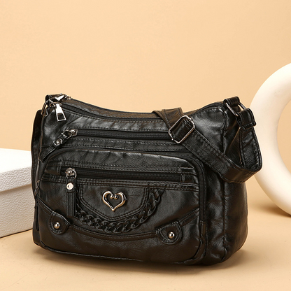 👜Damen Crossbody-Tasche aus weichem PU-Leder – mit mehreren Fächern – leicht, praktisch & vielseitig – ideal für Alltag & Reisen👜✨