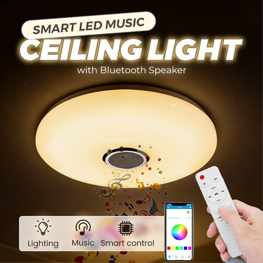 💡🎵Smarte 60W LED Deckenleuchte mit Bluetooth-Lautsprecher | RGB Farbwechsel & Dimmbar