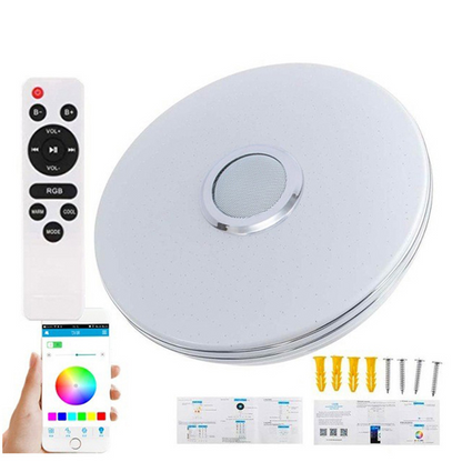 💡🎵Smarte 60W LED Deckenleuchte mit Bluetooth-Lautsprecher | RGB Farbwechsel & Dimmbar