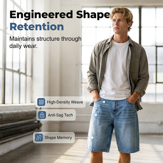 Lässige Jeansshorts für Herren mit weitem Bein