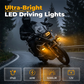 🔵🟡 【Limitierte Auflage: 50 % Rabatt】Zweifarbiger LED-Scheinwerfer für Motorräder – 🌀 Tagfahrlicht (weiß) / Nebellicht (gelb) per Knopfdruck | ❄️ integrierte Kühlung | 🚦 verbesserte Sicht bei jedem Wetter