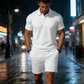 Herren Sommer 2-teiliges Set mit Kragenshirt und Shorts