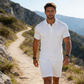 Herren Sommer 2-teiliges Set mit Kragenshirt und Shorts