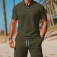 Herren Sommer 2-teiliges Set mit Kragenshirt und Shorts