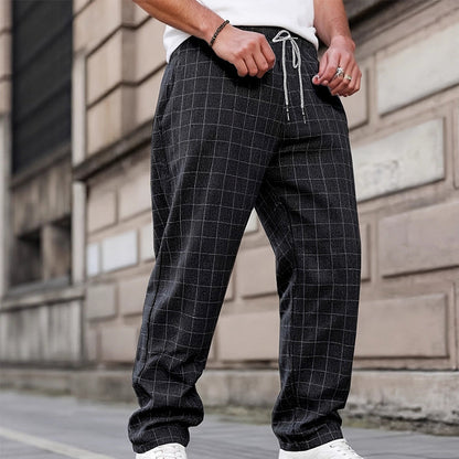 🌞NEU: Sommerkollektion mit bis zu 50% Rabatt 🛍️Weite Herren Freizeithose mit Karomuster – bequem, atmungsaktiv & vielseitig