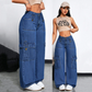 🔥 TREND-DEAL: Elegante Wide Leg Cargo-Jeans [Nur heute -50%] 👖