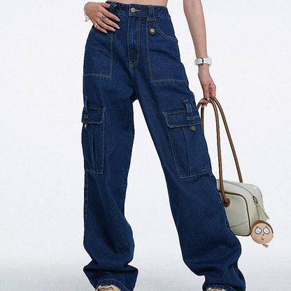 🔥 TREND-DEAL: Elegante Wide Leg Cargo-Jeans [Nur heute -50%] 👖