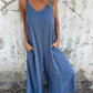 💚 50% RABATT! Lässiger Damen-Jumpsuit aus Baumwoll-Leinen-Mix – Mit Taschen & verstellbaren Trägern, der perfekte Sommer-Begleiter ☀️