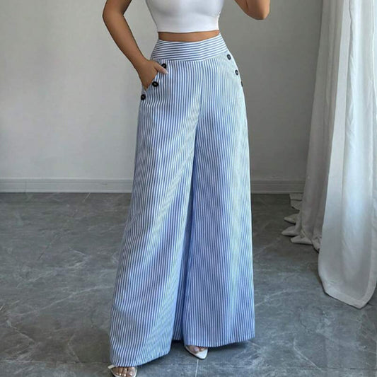 📢 Deal: Elegante Streifenhose (Weites Bein & Hohe Taille) – Jetzt 50% Rabatt! 👖